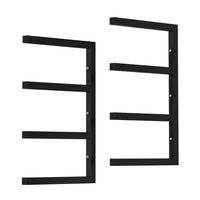 Garvee Juego de 2 Estantes para Madera de 4 Niveles, Organizador de Pared de Acero Resistente para Taller y Garaje, Capacidad 360 kg Negro