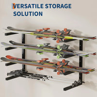 Garvee Juego de 2 Estantes para Madera de 4 Niveles, Organizador de Pared de Acero Resistente para Taller y Garaje, Capacidad 360 kg Negro