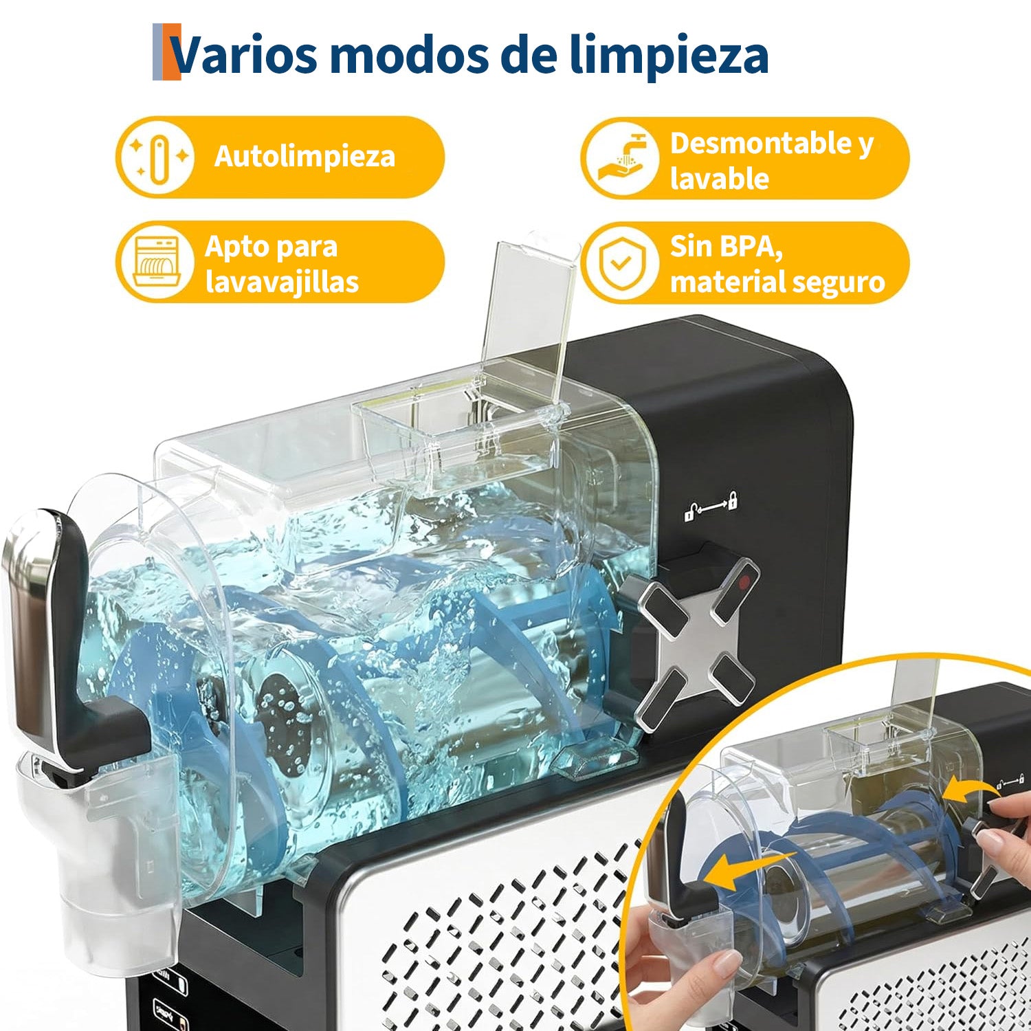 Garvee Máquina de Granizados y Sorbete 1,9L - Granizadora Doméstica Profesional de 5 Programas para Cocina, Fiestas y Cócteles - Preparación Rápida RapidChill