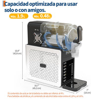 Garvee Máquina de Granizados y Sorbete 1,9L - Granizadora Doméstica Profesional de 5 Programas para Cocina, Fiestas y Cócteles - Preparación Rápida RapidChill