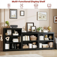 Garvee Librería Compacta de 2 Niveles con Diseño Abierto para Estudiantes en Habitación o Estudio 60cm Negro Texturizado