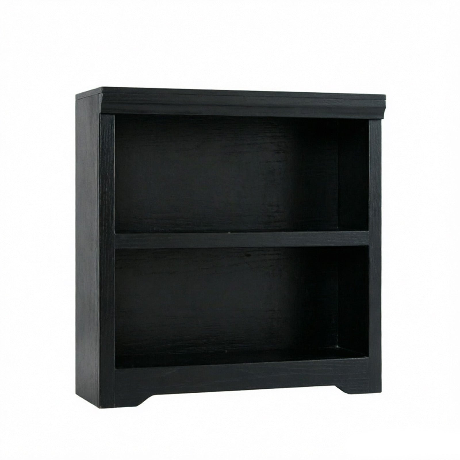 Garvee Librería Compacta de 2 Niveles con Diseño Abierto para Estudiantes en Habitación o Estudio 60cm Negro Texturizado