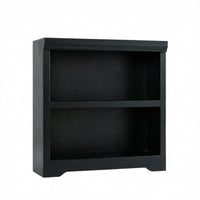 Garvee Librería Compacta de 2 Niveles con Diseño Abierto para Estudiantes en Habitación o Estudio 60cm Negro Texturizado
