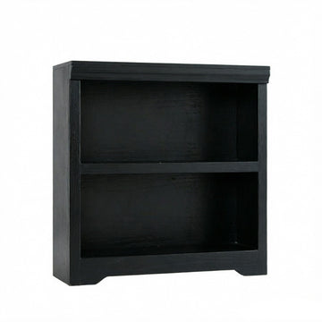 Garvee Librería Compacta de 2 Niveles con Diseño Abierto para Estudiantes en Habitación o Estudio 60cm Negro Texturizado