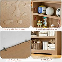 Garvee Estantería Abierta de 3 Niveles de Madera de Alta Densidad, Librería Auxiliar y Archivador Organizador para Oficina y Despacho, 60 cm, Marrón