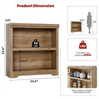 Garvee Estantería de Almacenamiento de MDF de 2 Niveles sin Puertas con Estantes Ajustables para Hogar y Oficina Madera