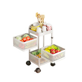 Garvee Carro Organizador Multiuso de 3 Niveles con Ruedas Carrito Auxiliar Cuadrado de Acero al Carbono para Cocina Baño y Oficina Blanco - Blanco