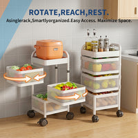 Garvee Carro Organizador Multiuso de 3 Niveles con Ruedas Carrito Auxiliar Cuadrado de Acero al Carbono para Cocina Baño y Oficina Blanco