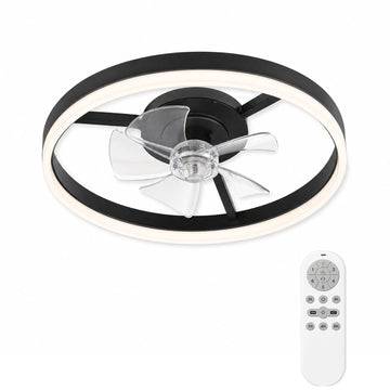 Garvee Ventilador de Techo con Luz LED de 50cm, Motor DC Silencioso de 36W y 6 Velocidades, Lámpara Ventilador de Techo para Dormitorio y Salón