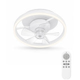 Garvee Ventilador de Techo Blanco de 50cm con Luz LED de 36W, Motor DC Silencioso de 6 Velocidades y Mando, Plafón Ventilador para Dormitorio y Salón - Blanco