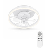 Garvee Ventilador de Techo Blanco de 50cm con Luz LED de 36W, Motor DC Silencioso de 6 Velocidades y Mando, Plafón Ventilador para Dormitorio y Salón