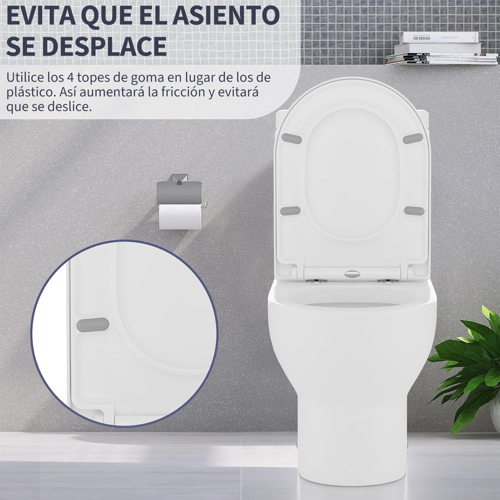 Garvee Tapa de Inodoro con Cierre Suave y Desmontaje Rápido, Asiento de WC en Polipropileno Ultra Resistente con Adaptador Infantil