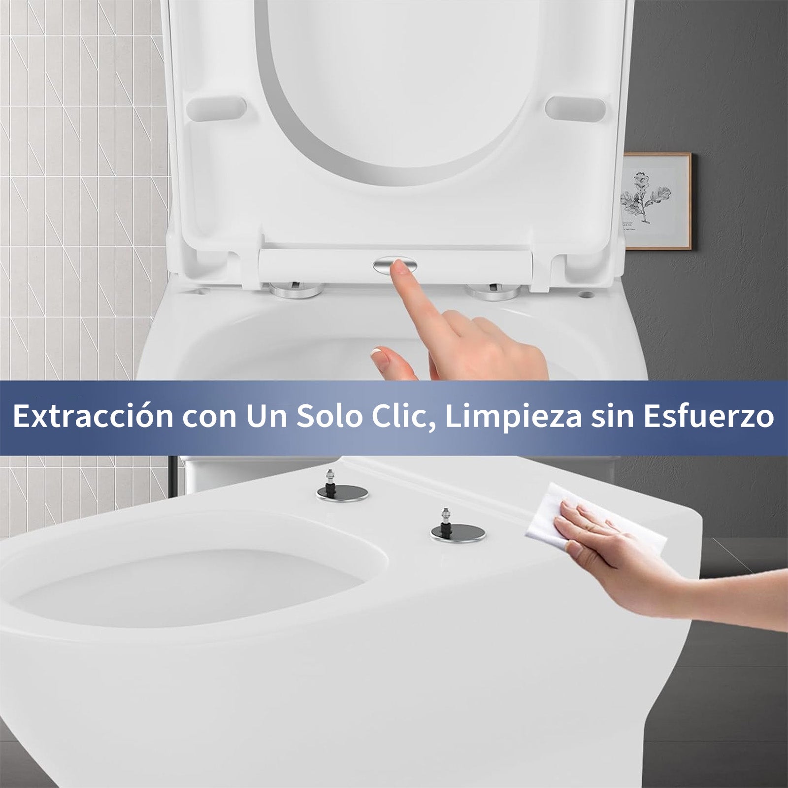 Garvee Tapa de Inodoro con Cierre Suave y Desmontaje Rápido, Asiento de WC en Polipropileno Ultra Resistente con Adaptador Infantil
