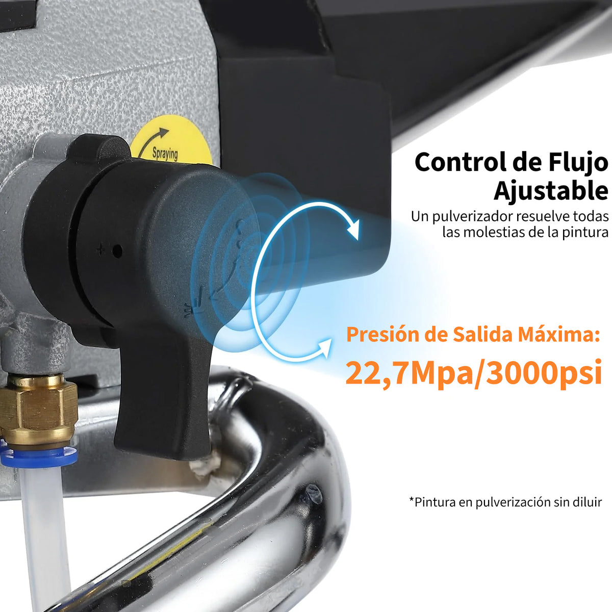 Garvee Pulverizador de Pintura 1010 W Máquinas Pintura Airless 1,5 L/min Pistola de Pulverización Eléctrica sin Aire Presión Máxima 227 Bar con Boquilla 515 y Varilla de Extensión para Pared, Mueble, Exterior, Interior
