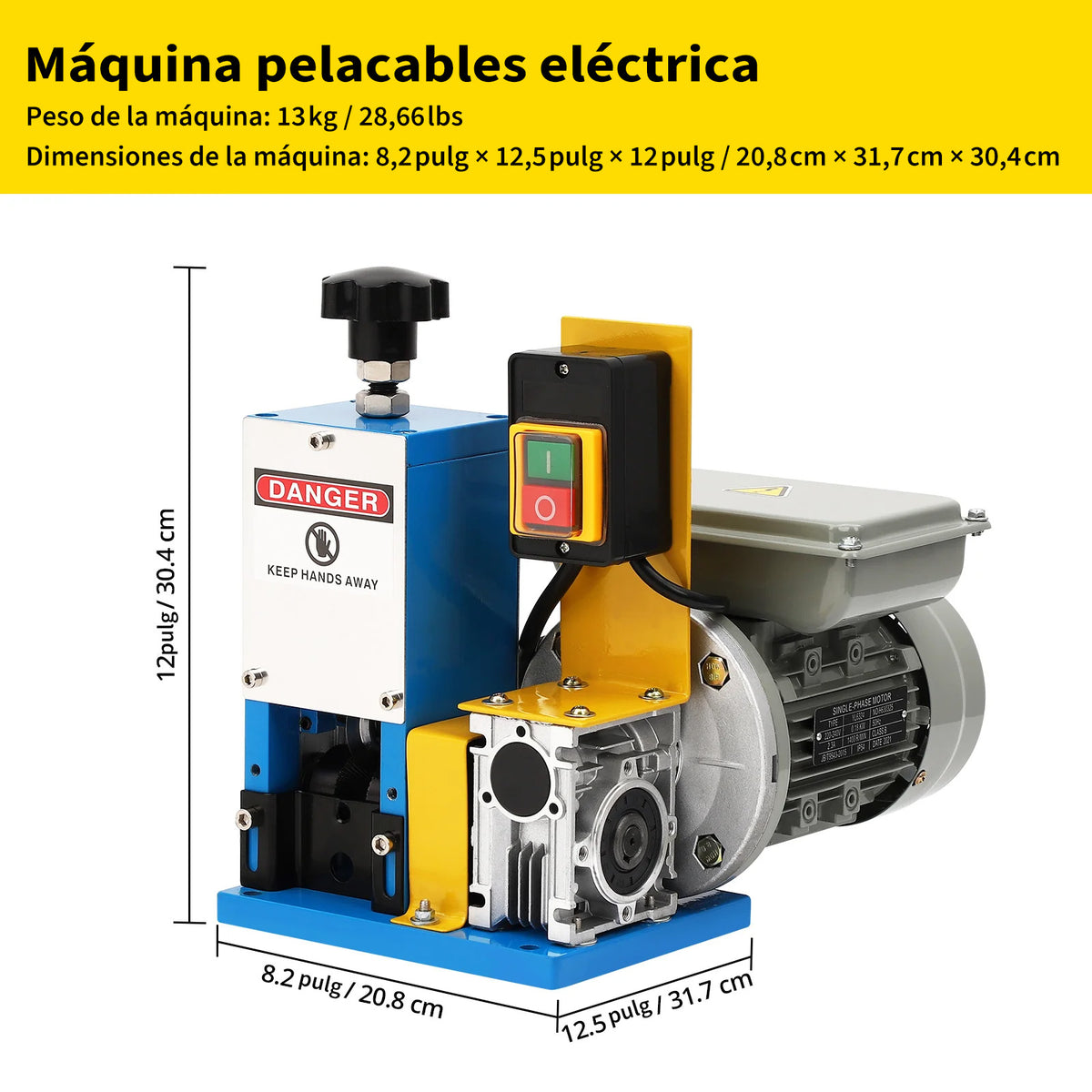 Garvee Máquina de Pelacables para Reciclaje de Cobre 1,5-25 mm Pelacables Eléctrico Automático 18 m/min de Aleación de Aluminio con Cuchilla de Acero Uso Profesional