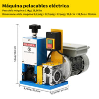 Garvee Máquina de Pelacables para Reciclaje de Cobre 1,5-25 mm Pelacables Eléctrico Automático 18 m/min de Aleación de Aluminio con Cuchilla de Acero Uso Profesional