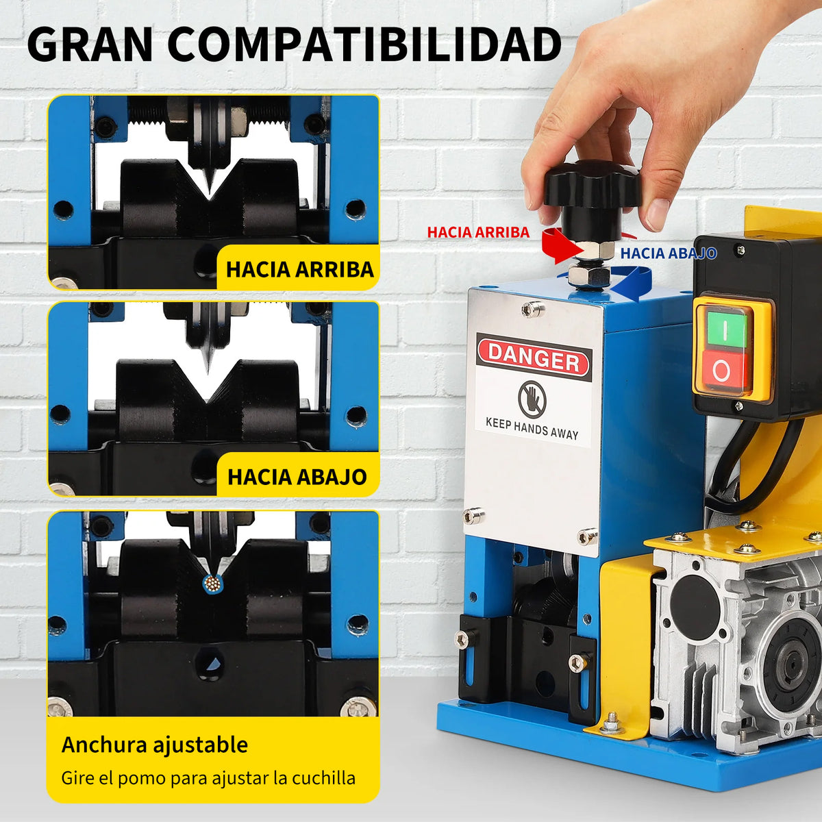 Garvee Máquina de Pelacables para Reciclaje de Cobre 1,5-25 mm Pelacables Eléctrico Automático 18 m/min de Aleación de Aluminio con Cuchilla de Acero Uso Profesional