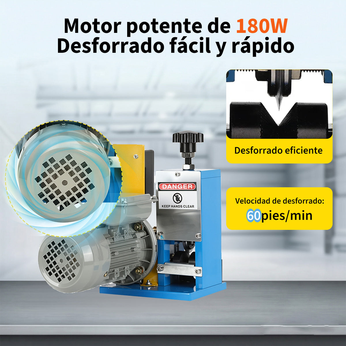 Garvee Máquina de Pelacables para Reciclaje de Cobre 1,5-25 mm Pelacables Eléctrico Automático 18 m/min de Aleación de Aluminio con Cuchilla de Acero Uso Profesional
