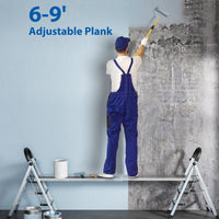 Garvee Plataforma de Trabajo Extensible de 183 a 274 cm Andamio de Aluminio Antideslizante Capacidad 200 kg para Escaleras Color Plata