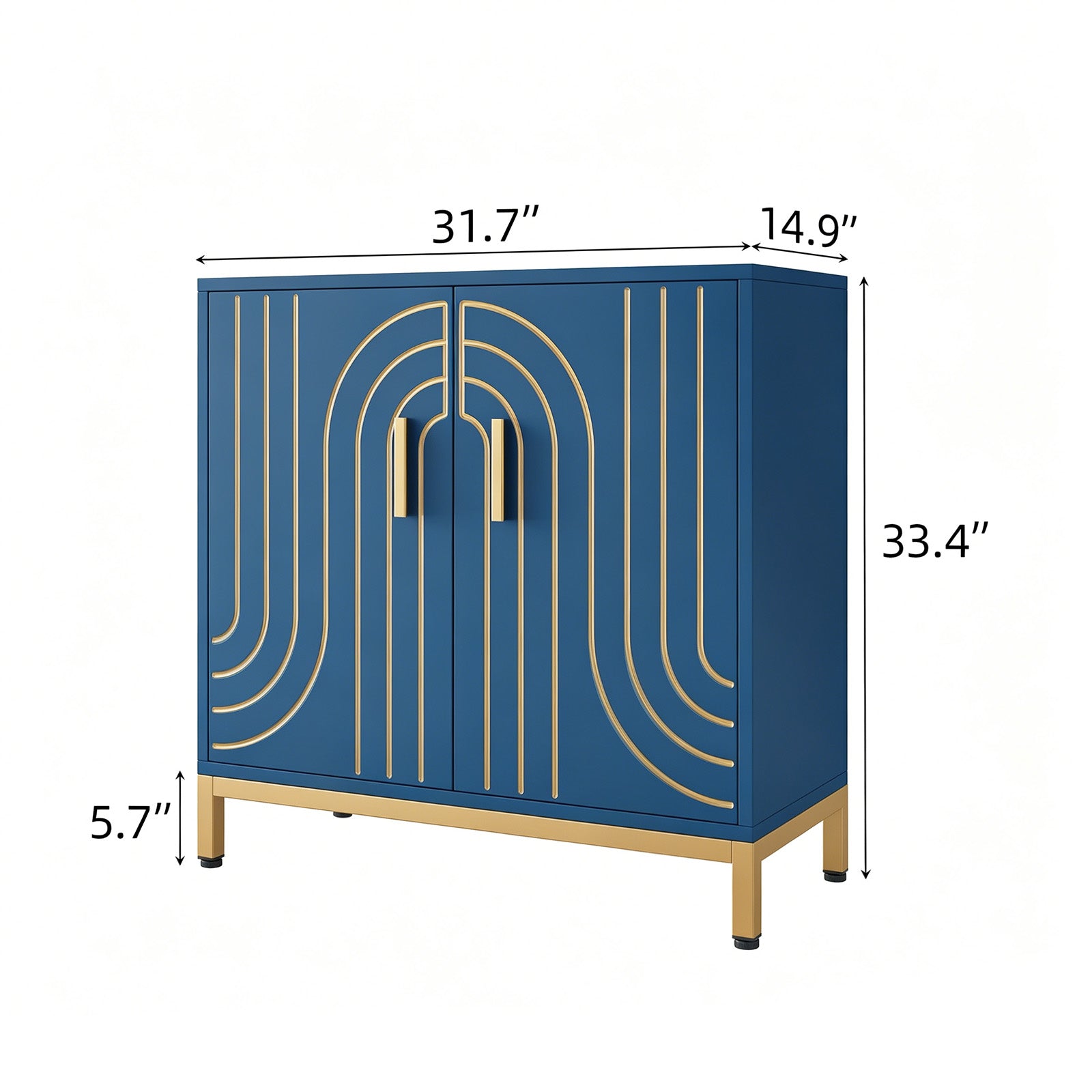 Garvee Aparador Metálico de Almacenamiento Moderno de 80x38x85 cm con 2 Puertas y Estante Ajustable para Cocina Comedor y Sala de Estar, Azul
