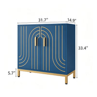 Garvee Aparador Metálico de Almacenamiento Moderno de 80x38x85 cm con 2 Puertas y Estante Ajustable para Cocina Comedor y Sala de Estar, Azul
