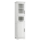 Garvee armario Baño Alto 170 cm MDF PB Independiente Inodoro 40x31x170cm Blanco Roble EE.UU. Modelo Solo Fila - Blanco