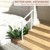 Garvee Barandillas Para Escaleras Exteriores Ajustables De Aluminio Y Hierro Forjado Para Porche Y Terraza, Seguro Y Resistente, Kit Completo