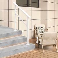 Garvee Barandillas Para Escaleras Exteriores Ajustables De Aluminio Y Hierro Forjado Para Porche Y Terraza, Seguro Y Resistente, Kit Completo