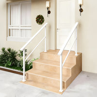 Garvee Barandillas Para Escaleras Exteriores Ajustables De Aluminio Y Hierro Forjado Para Porche Y Terraza, Seguro Y Resistente, Kit Completo
