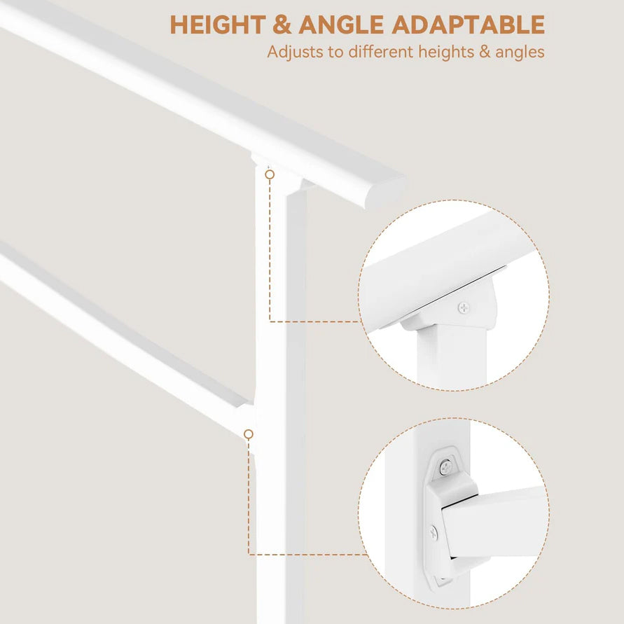 Garvee Barandillas Para Escaleras Exteriores Ajustables De Aluminio Y Hierro Forjado Para Porche Y Terraza, Seguro Y Resistente, Kit Completo