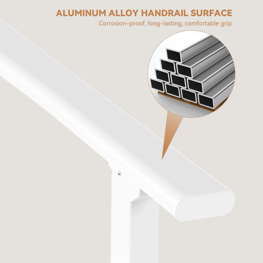 Garvee Barandillas Para Escaleras Exteriores Ajustables De Aluminio Y Hierro Forjado Para Porche Y Terraza, Seguro Y Resistente, Kit Completo