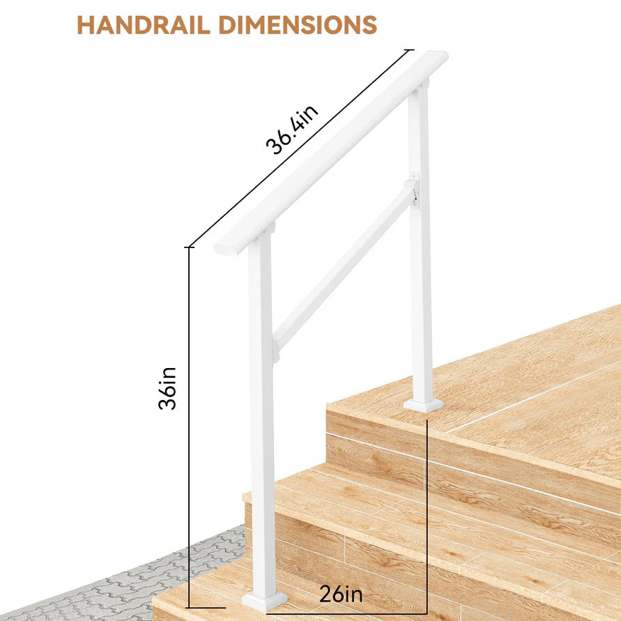 Garvee Barandillas Para Escaleras Exteriores Ajustables De Aluminio Y Hierro Forjado Para Porche Y Terraza, Seguro Y Resistente, Kit Completo