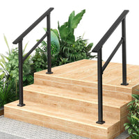 Garvee Barandillas Para Escaleras De Exterior 2 Pack Ajustables Antideslizantes Aluminio Y Hierro Forjado Para Porches Y Terrazas