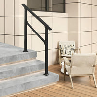 Garvee Barandillas Para Escaleras De Exterior 2 Pack Ajustables Antideslizantes Aluminio Y Hierro Forjado Para Porches Y Terrazas