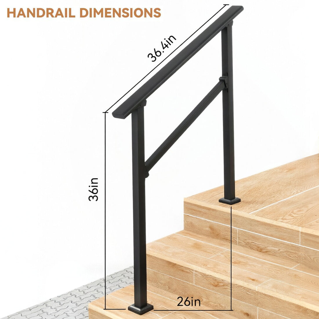 Garvee Barandillas Para Escaleras De Exterior 2 Pack Ajustables Antideslizantes Aluminio Y Hierro Forjado Para Porches Y Terrazas