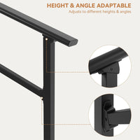 Garvee Pasamanos para Escaleras de 2 Peldaños de Aluminio y Hierro Forjado Negro Brillante