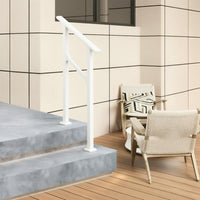 Garvee Barandilla de Seguridad para Escaleras de 2 Pasos de Metal Resistente Blanco