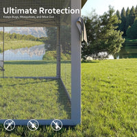 Garvee Carpa Pop Up 396x396cm con Mosquitera, Impermeable y UV, Estructura Metálica Resistente, Oxford 150D para Jardín y Camping, Azul