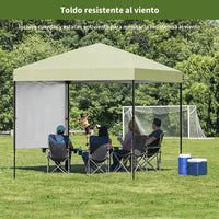 Garvee Toldo Plegable Impermeable 1.8x1.8m con Estructura de Aluminio Montaje Rápido para Jardín y Playa, Verde Claro