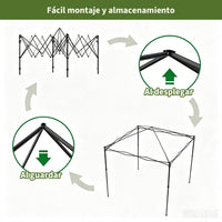 Garvee Toldo Plegable Impermeable 1.8x1.8m con Estructura de Aluminio Montaje Rápido para Jardín y Playa, Verde Claro