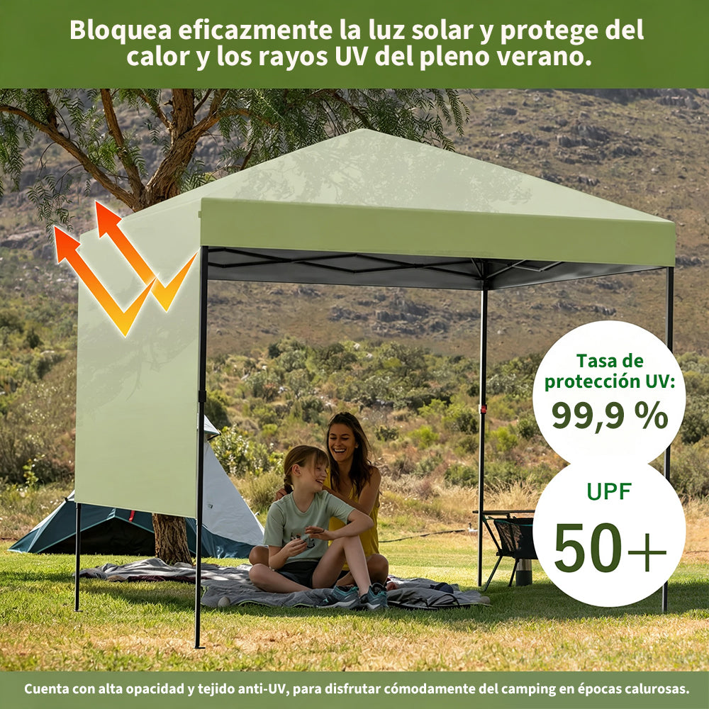 Garvee Toldo Plegable Impermeable 1.8x1.8m con Estructura de Aluminio Montaje Rápido para Jardín y Playa, Verde Claro