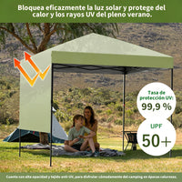 Garvee Toldo Plegable Impermeable 1.8x1.8m con Estructura de Aluminio Montaje Rápido para Jardín y Playa, Verde Claro