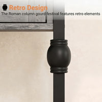 Garvee Mesa Auxiliar Cuadrada de Madera con 1 Cajón y Estante Abierto 40x40 cm Mesita de Noche con Patas Decorativas Estilo Vintage para Salón y Dormitorio Gris