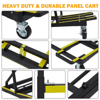 Garvee Carro Plegable de Transporte para Paneles de Vidrio, Madera y Pladur, Capacidad 816 kg, Estructura de Acero con Ruedas Giratorias y Frenos, Altura Ajustable