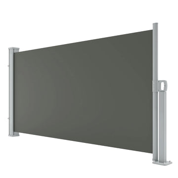 Garvee Toldo Lateral Retráctil de 180x350 cm Pantalla de Privacidad de Exterior Gris para Jardín y Terraza