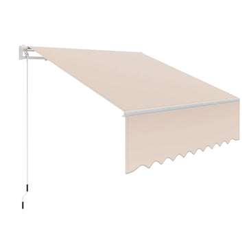 Garvee Toldo Retráctil Manual 300x240 cm para Patio y Terraza, Marco de Aluminio, Lona Impermeable 280g/m² con Protección UV50+ y Manivela, Caqui