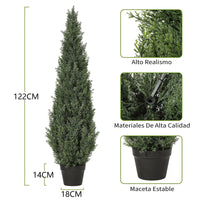 Garvee Árbol Artificial de Ciprés de 121,92 cm, Planta Falsa de PE con Protección UV y Maceta Base para Decoración de Exterior e Interior, Verde Natural 1 Unidad