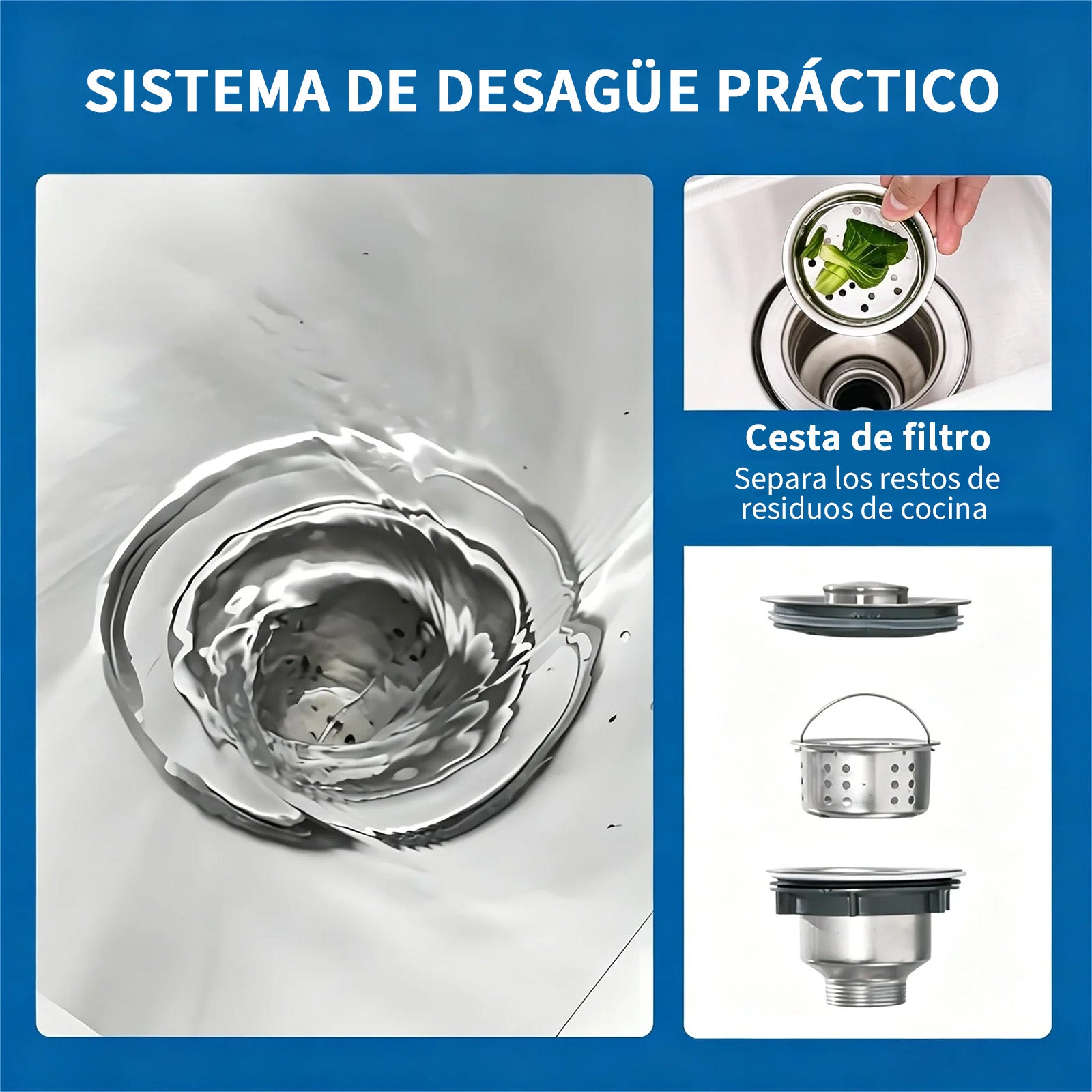 Garvee Fregadero Doble Independiente de Acero Inoxidable 201, 83x45x76 cm, con Grifo Integrado, para Cocina, Lavandería y Taller,Plata
