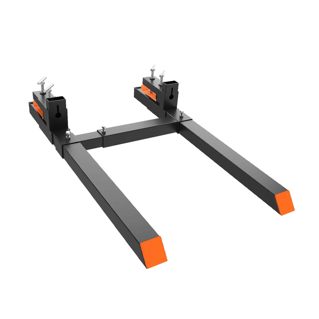 Garvee Horquillas para Palets para Cuchara de Tractor 152 cm Capacidad 1814 kg Horquillas Encastrables de Acero Sólido con Barra Estabilizadora Ajustable para Minicargadoras y Tractores Negro