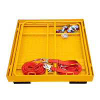 Garvee Cesta de Trabajo Plegable para Montacargas y Carretilla Elevadora 36x36" (91 × 91 cm) - Diseño Plegable de Fácil Almacenaje con Ruedas y Arnés 544 kg para Obra y Taller